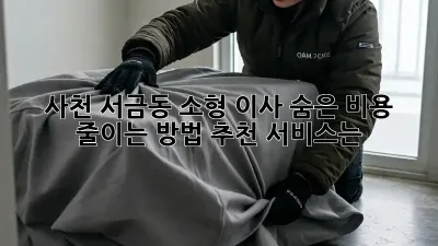 사천 서금동 소형 이사, 숨은 비용 줄이는 방법! 추천 서비스는?