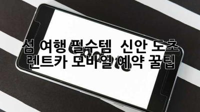 섬 여행 필수템! 🏝️ 신안 도초 렌트카 모바일 예약 꿀팁 🚗💨