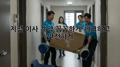 지점 이사 계약, 꼼꼼하게 체크하고 안전하게!