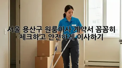 서울 용산구 원룸이사, 계약서 꼼꼼히 체크하고 안전하게 이사하기!